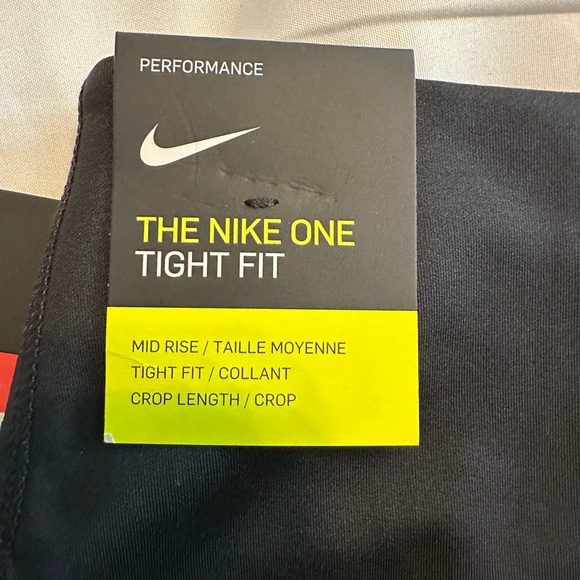 Nike Pants - Nike The Nike One Tight Fit Mid-Rise Black Crop Pants